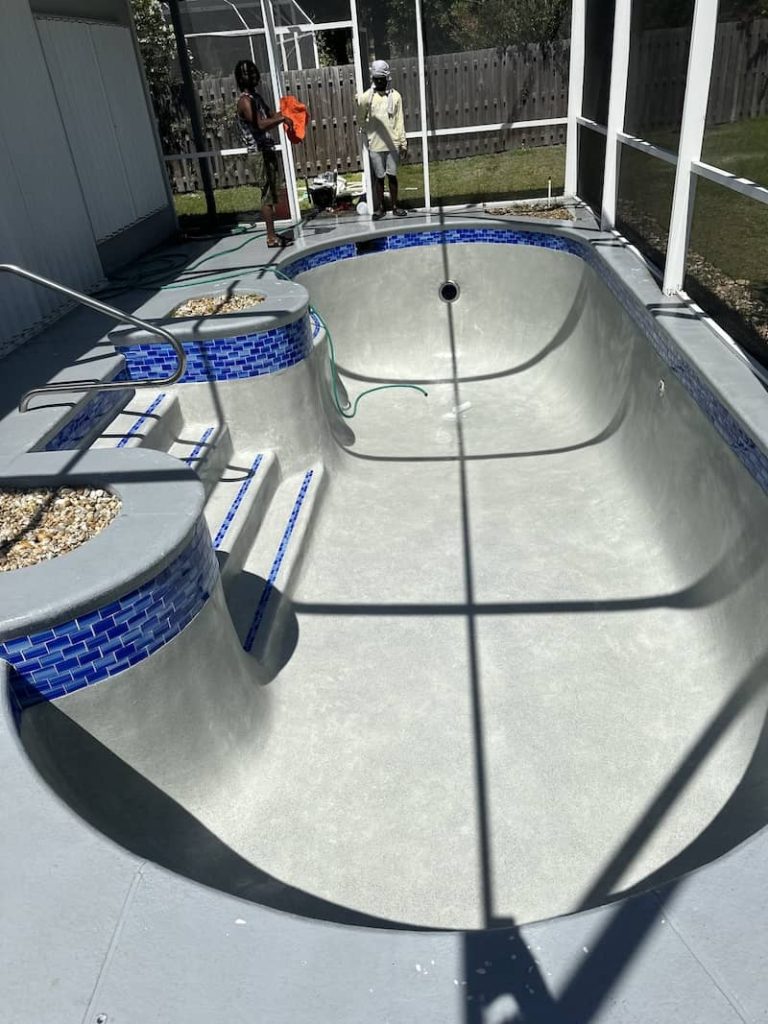 empty pool surface prep pool resurfacing Florida