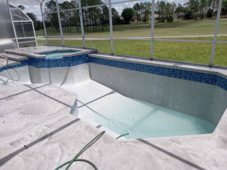 partially filled pool renovation residential pool construction